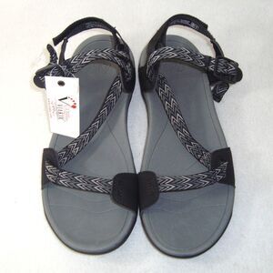 Viakix Black and Gray Strappy Sandals